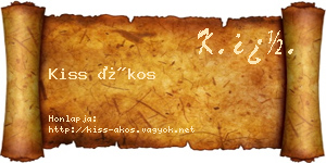 Kiss Ákos névjegykártya